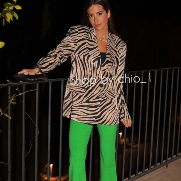 Zara ANIMAL PRINT SATIN EFFECT BLAZER zebra bloggers Favorite - Picture 11 of 16